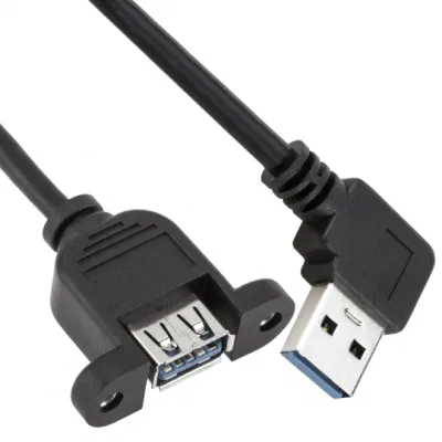 Factory Wholesale USB Data Charger Cable A Male Angled to A Female for Panel 5Gbps 1m